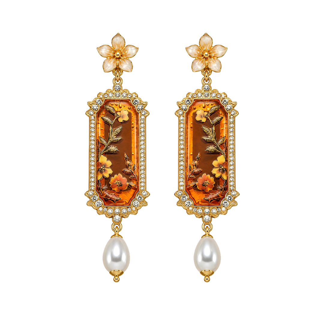 Amber Autumn Shadow Earrings