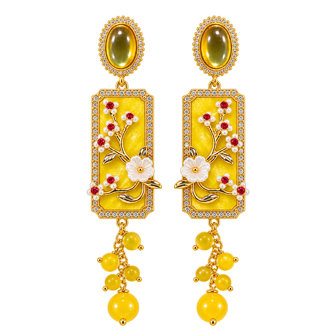 Golden Autumn Blossom Earrings