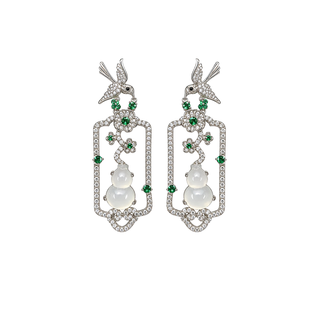 Jade Bird Autumn Earrings